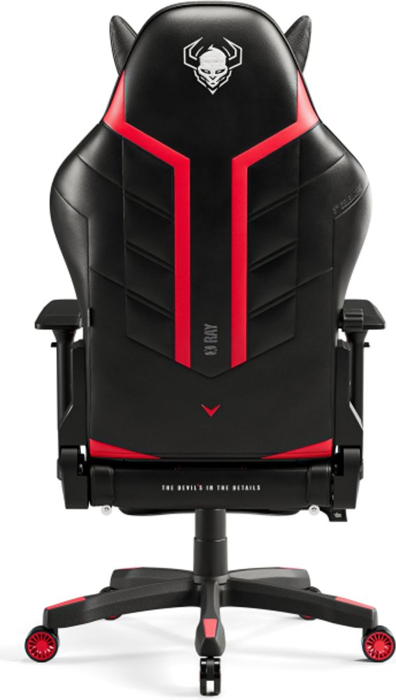 Diablo X-Ray Gaming Stuhl Bürostuhl Schreibtischstuhl 4D Armlehnen Ergonomisch Kunstleder Belastbarkeit bis 150 kg Farbe: Schwarz-rot, Größe Normal