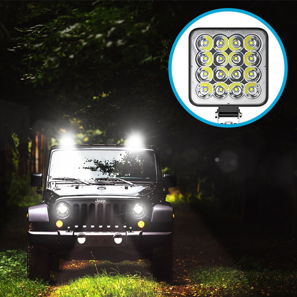 4x LED Arbeitsscheinwerfer Arbeitsscheinwerfer 12V 24V 8000lm Anbau Offrad SUV ATV Traktor Arbeitslicht Flutlicht Scheinwerfer Arbeitslicht 48W Retoo