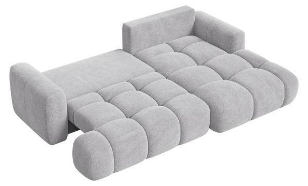 MORELLO Cloud Ecksofa Bouclé mit DL-Mechanismus, Schlaffunktion 140 x 210 cm und Bettkasten, Rechts – Monte 11