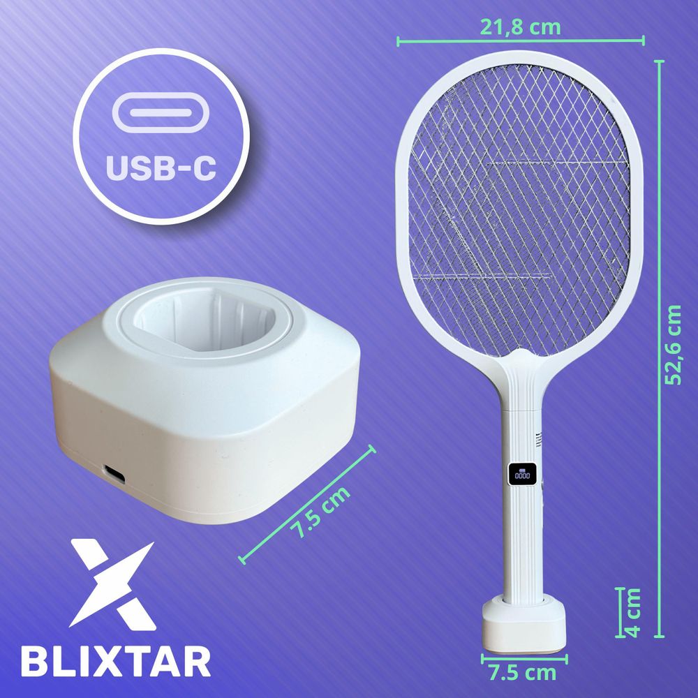 Elektrische 2in1 Insektizide Moskito Fliegenfalle LED Licht Fliegenklatsche Mücken Insektenvernichter BLIXTAR