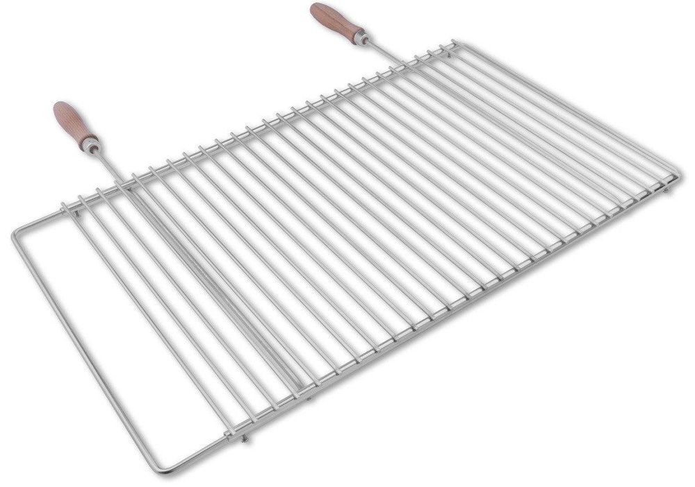 Griglia regolabile in acciaio inox 60–70 × 37 cm con manici in legno – ulteriore vista del prodotto