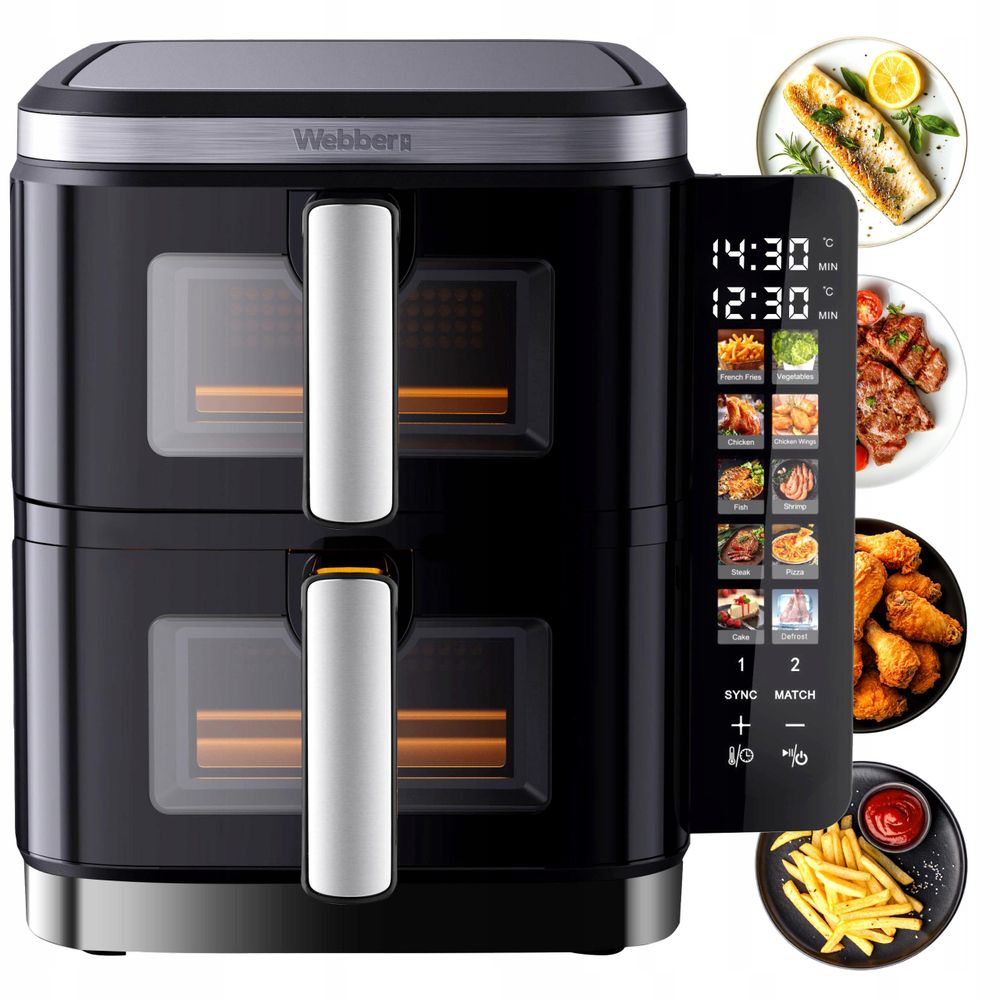 WEBBER AF901 Doppel-Airfryer mit 11 Litern Fassungsvermögen