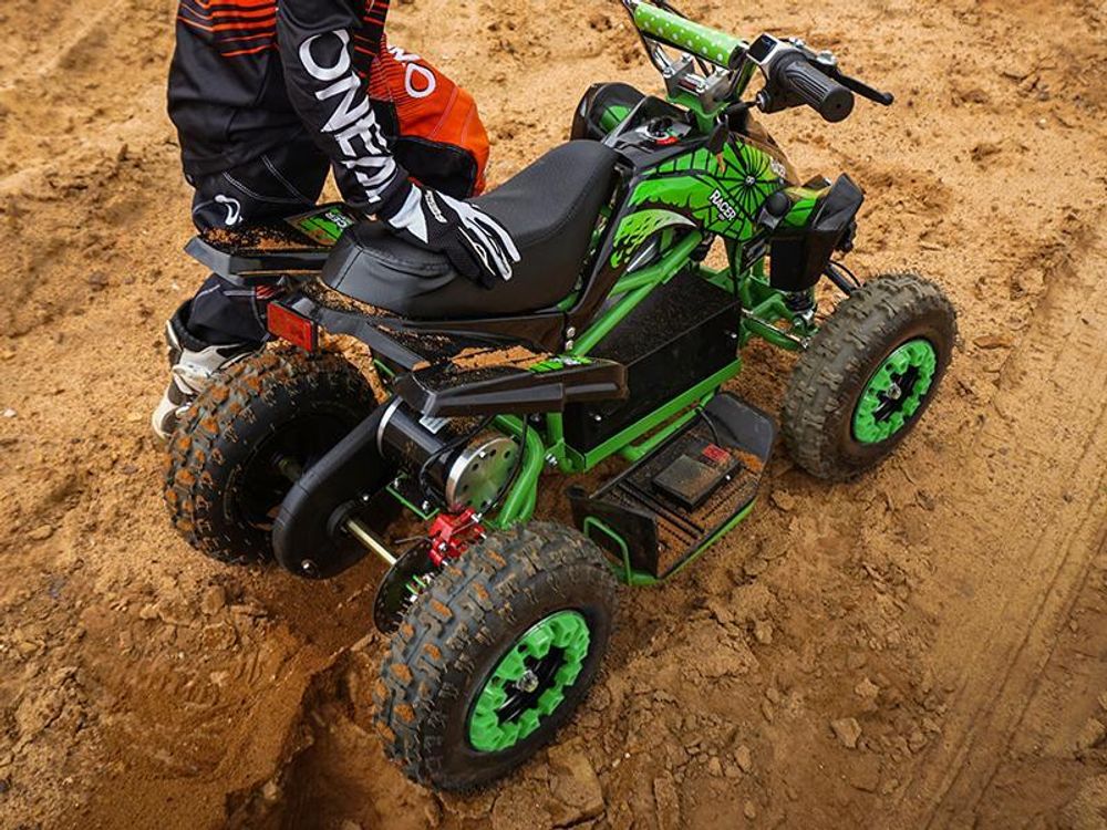 Actionbikes Motors Kinderquad Racer | 1000 Watt - 36 V - Pocket Quad bis 24 km/h - 3 Stufen - Kinder Elektroquad  - Elektro Auto (Schwarz/Pink)