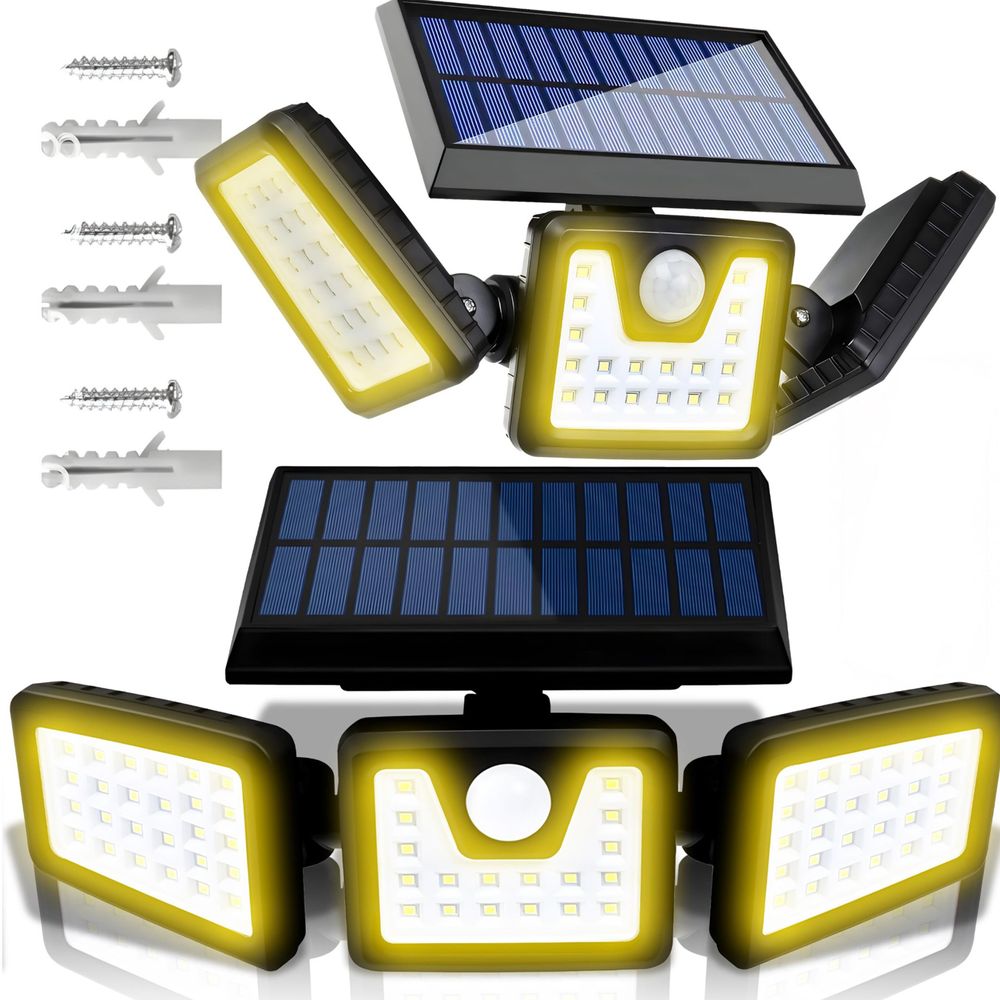 LED Solarleuchte mit Fernbedienung und Bewegungsmelder Solar Solarlampen Außen IP65 Wasserdichte Außen-Wandleuchte Fernbedienun Garten Straße Retoo