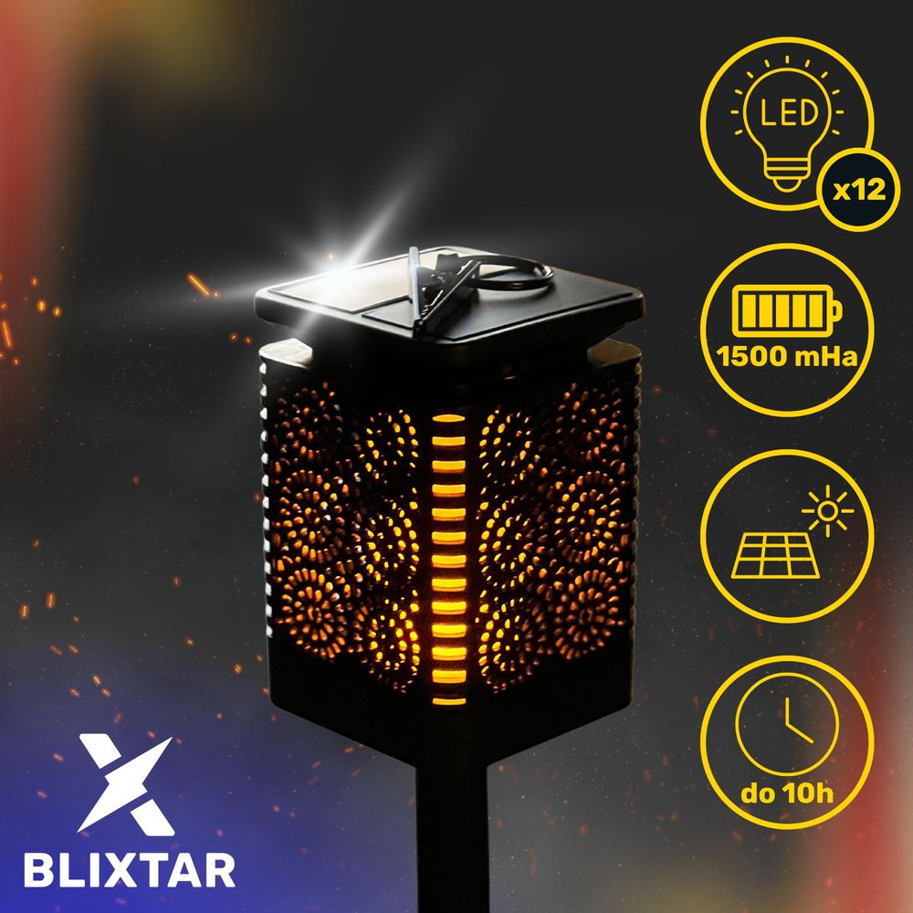 Blixtar Solar Led Gartenlampe 3In1 – Solar Laterne, Led Licht Mit Flammen‑Effekt, Wasserdicht, Dekorative Pochtenie & Wegebeleuchtung Laterne Fackel