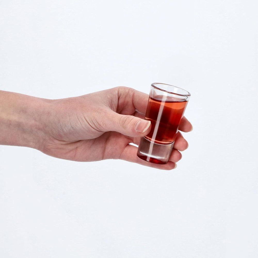 KADAX Schnapsgläser "Querbes", Mehrfarbig Schnapsbecher aus transparentem, 6 Stück, 28ml