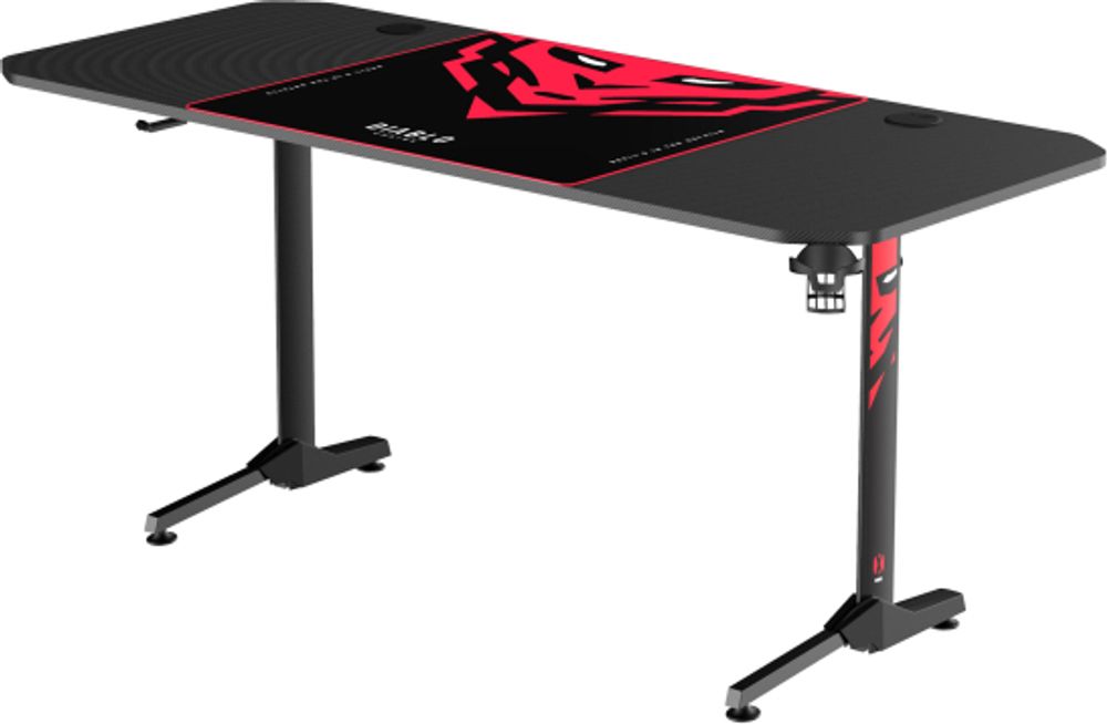 Diablo X-Mate 1600 Gaming Tisch Schreibtisch PC Computertisch Ergonomisch Carbon Tischplatte Kopfhörerhaken Getränkehalter (160 x 75 x 75 cm) Farbe: Schwarz