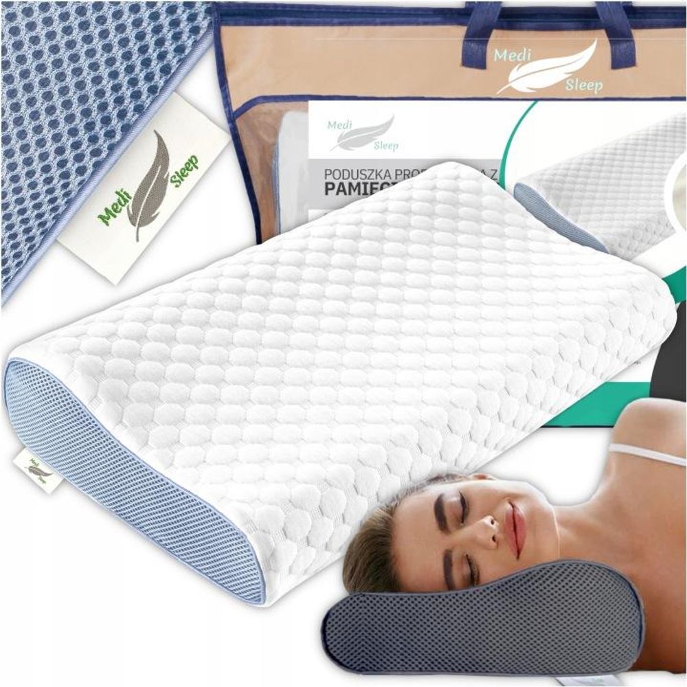 Ortopedyczna poduszka profilowana – Wygodna poduszka podpierająca kark | Ergonomiczna poduszka do spania | Poduszka z pianki memory – 50 x 30 cm