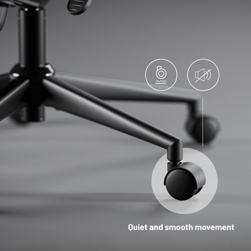 Diablo V-Light Bürostuhl Ergonomisch Schreibtischstuhl 3D Armlehnen Integrierte Lendenwirbelstütze Belastbar bis 110 kg Grau