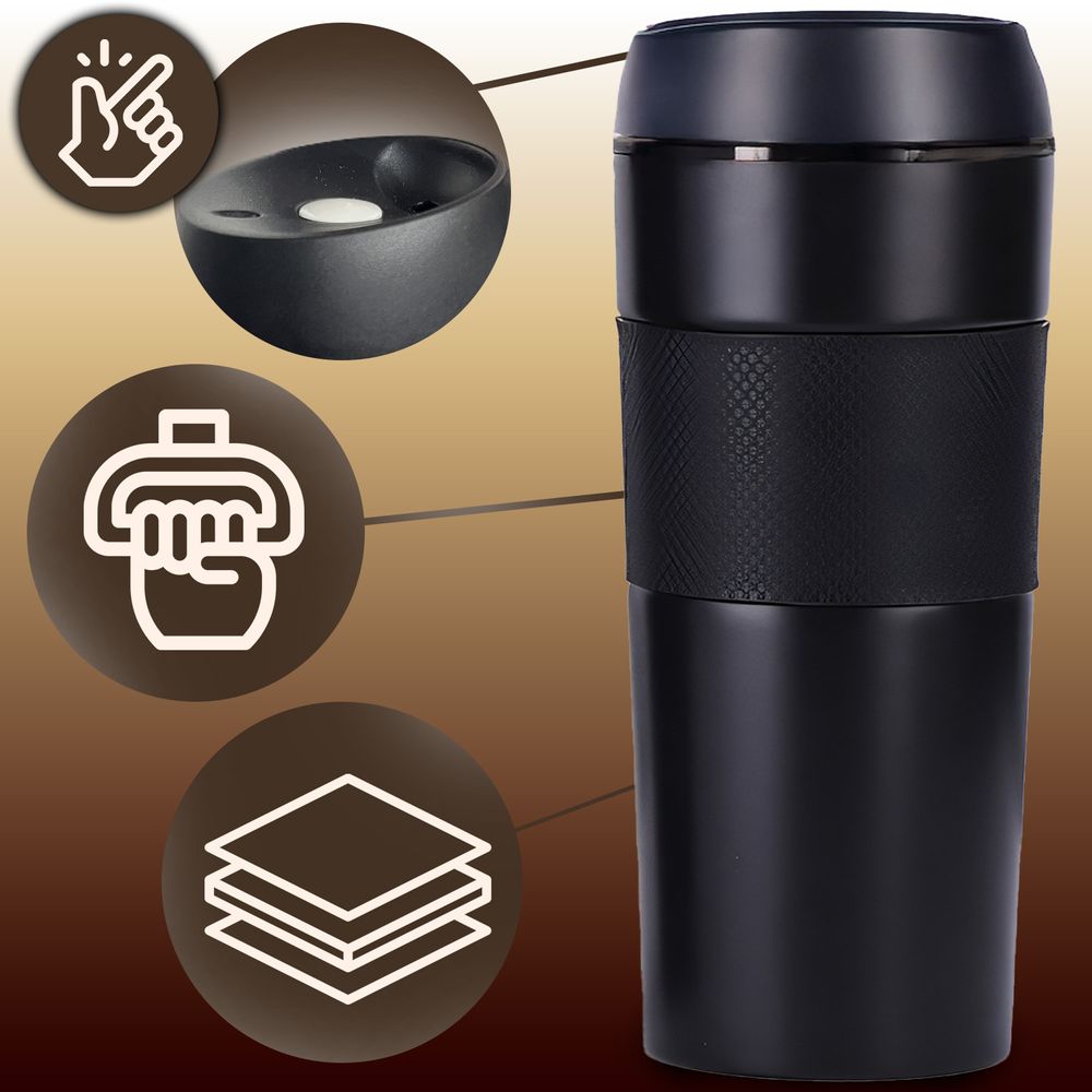 Isolierbecher Travel Mug Thermobecher 400 ml, auslaufsicher Vakuum Edelstahl BPA-frei, für Kaffee unterwegs, 12h Warm 24h Kalt Retoo