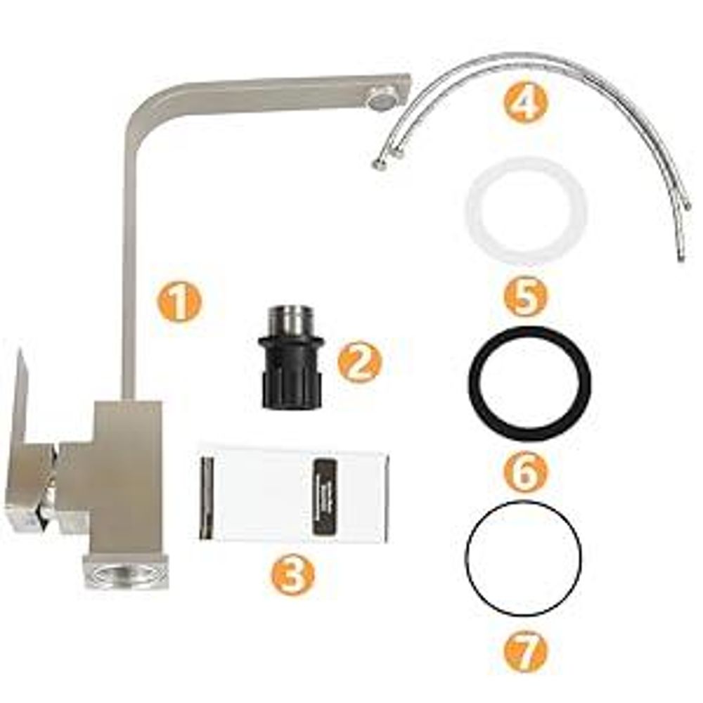ZMH Wasserhahn Küche Küchenarmatur Hochdruck - Armatur Edelstahl Mischbatterie 360°Schwenkbar Spültischarmatur Küchenwasserhahn einhebelmischer spülarmaturen - Gebürsteter Nickel