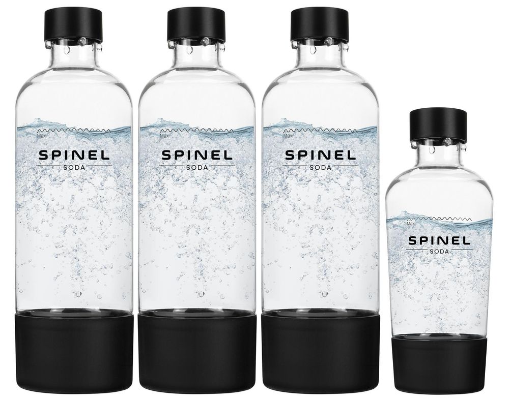 SpinelSoda BubbleON Wassersprudler + SpinelSoda Black 1L Flasche + SpinelSoda Black 500ml Flasche + Bolero
