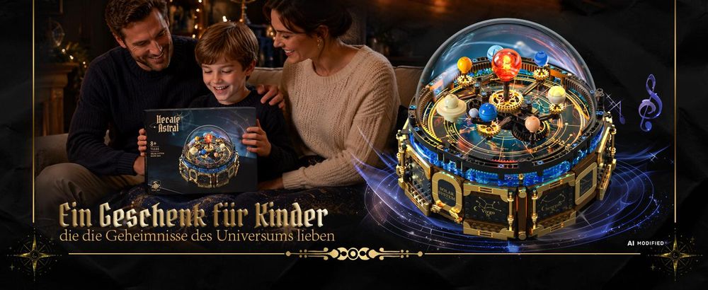 Technik Sonnensystem Modell ab 6 8 10+ Jahre Jungen Kinder, Musikbox Spielbausteine