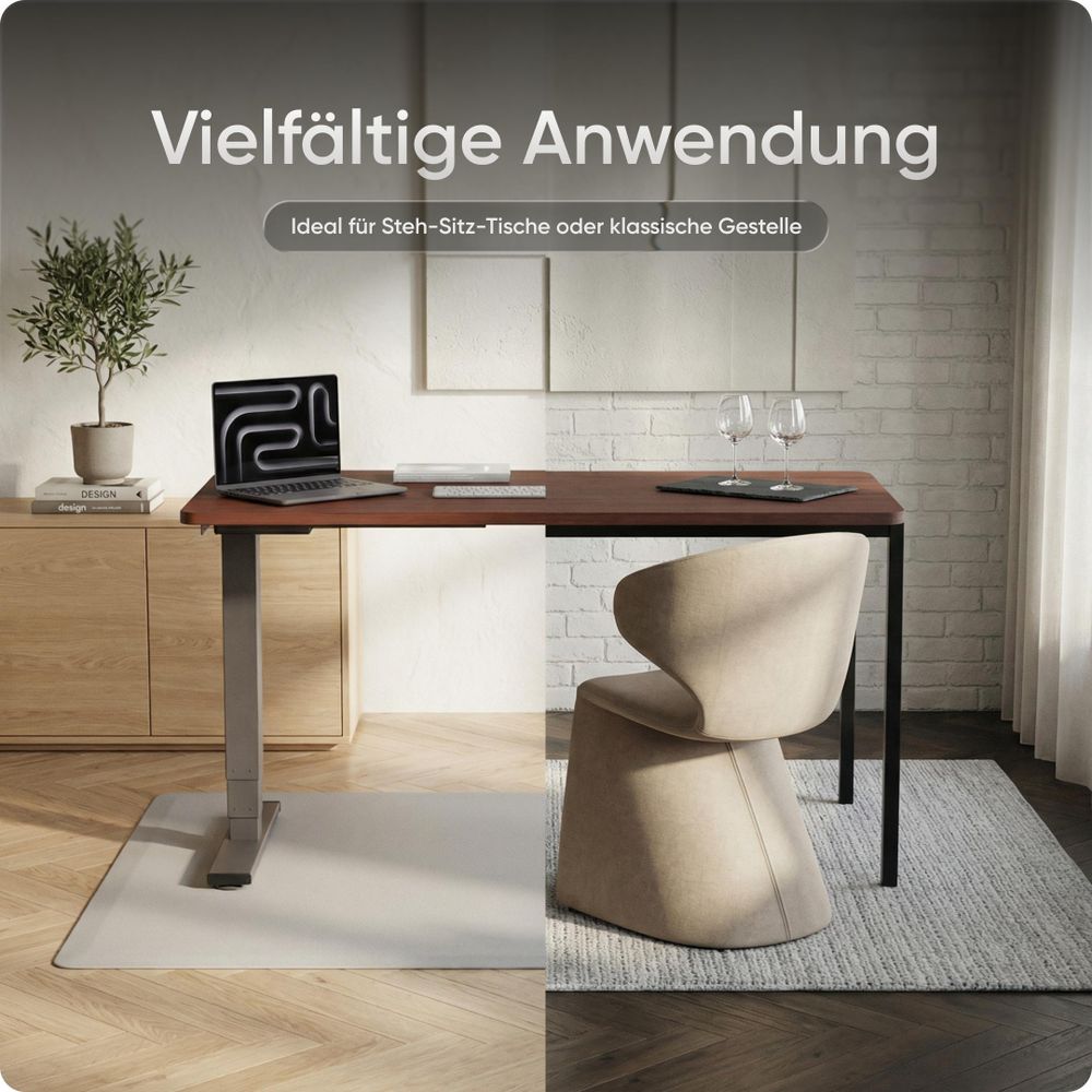 DESKSPACE Tischplatte 2,5 cm Extra-Dick – Mahagoni Schreibtischplatte 140×70 cm, Ideal für höhenverstellbare Schreibtische, robust & langlebig