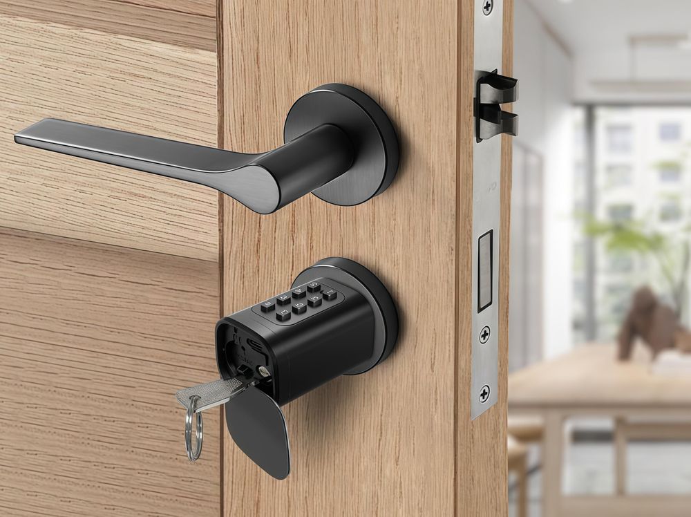 Smartlock Schließzylinder 60-90mm, Elektrisches Türschloss Haustür, Schloss mit Fingerabdruck, PIN, RFID, Tuya App & Notschlüssel