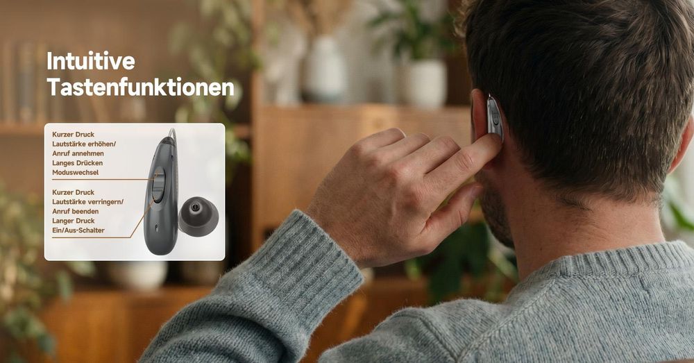 Retekess TE105 RIC Hörgerät mit Bluetooth und App-Unterstützung, IP68 wasserdicht, 84H, 5 Modi,für mittelgradigen bis hochgradigen Hörverlust Senioren