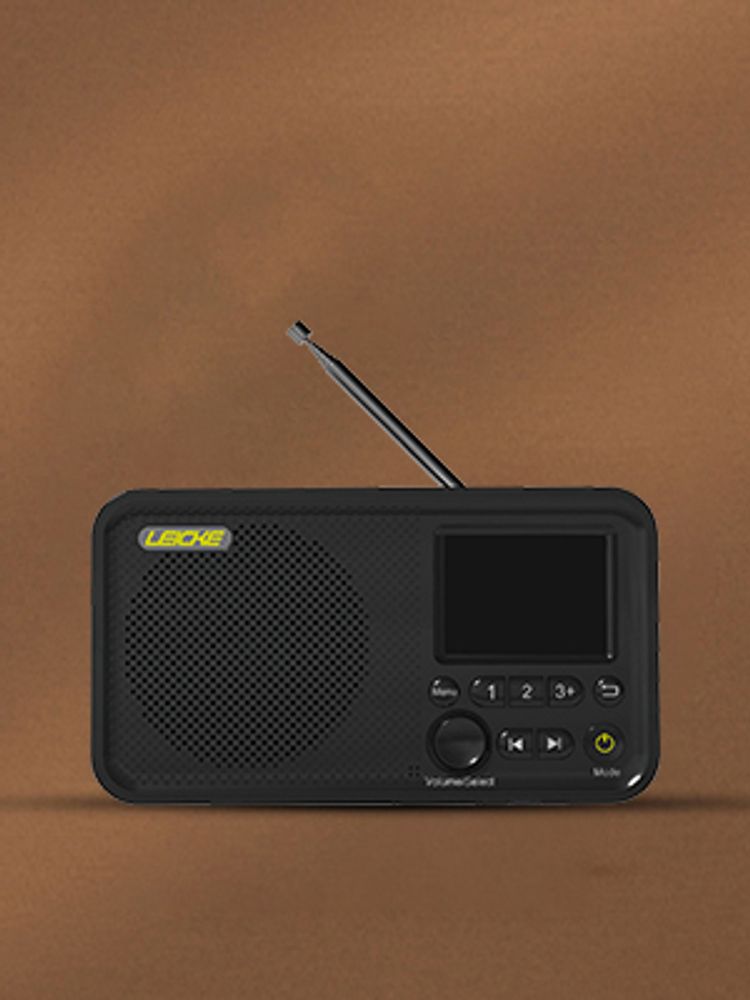 LEICKE tragbares DAB+ Radio mit Bluetooth 5.0 |UKW Radio, 2,4" Farbdisplay, 80 Voreinstellungen, Küchenradio mit Adapter und 4000mAh Akku, MicroSD/TF.