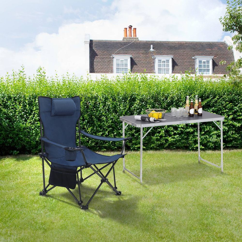 WOLTU 2er Set Campingstuhl, Klappstuhl, Liegestuhl, für Outdoor, Blau