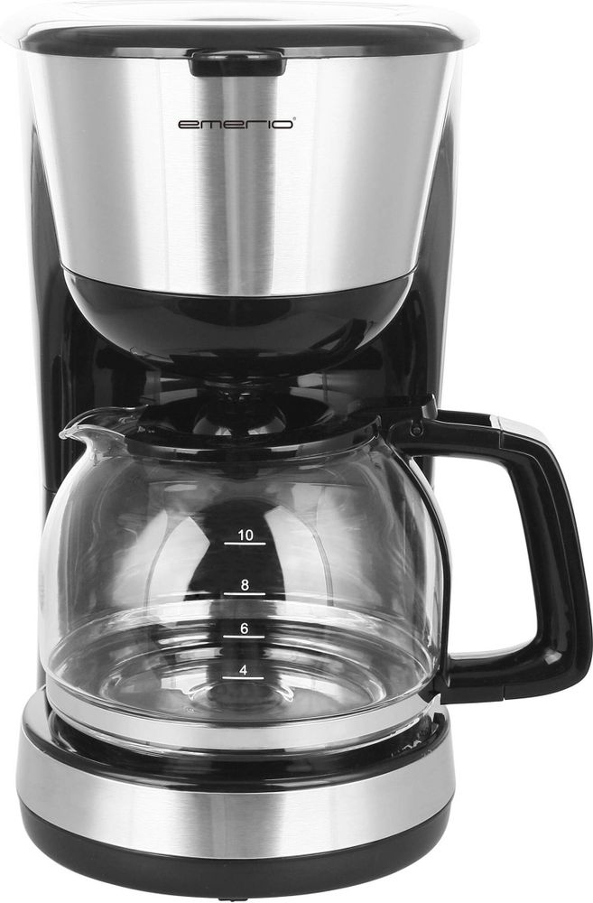 Emerio Kaffeemaschine mit Glaskanne – 1,25 L Filterkaffee – 10 Tassen – herausnehmbarer Filter – Tropf-Stopp-System – 1000 W – CME-122933 - Schwarz
