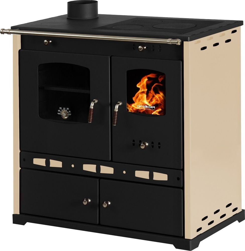 Küchenofen Holzherd Perfect ECO LUX creme, Links Version - 7,38 kW Dauerbrandherd