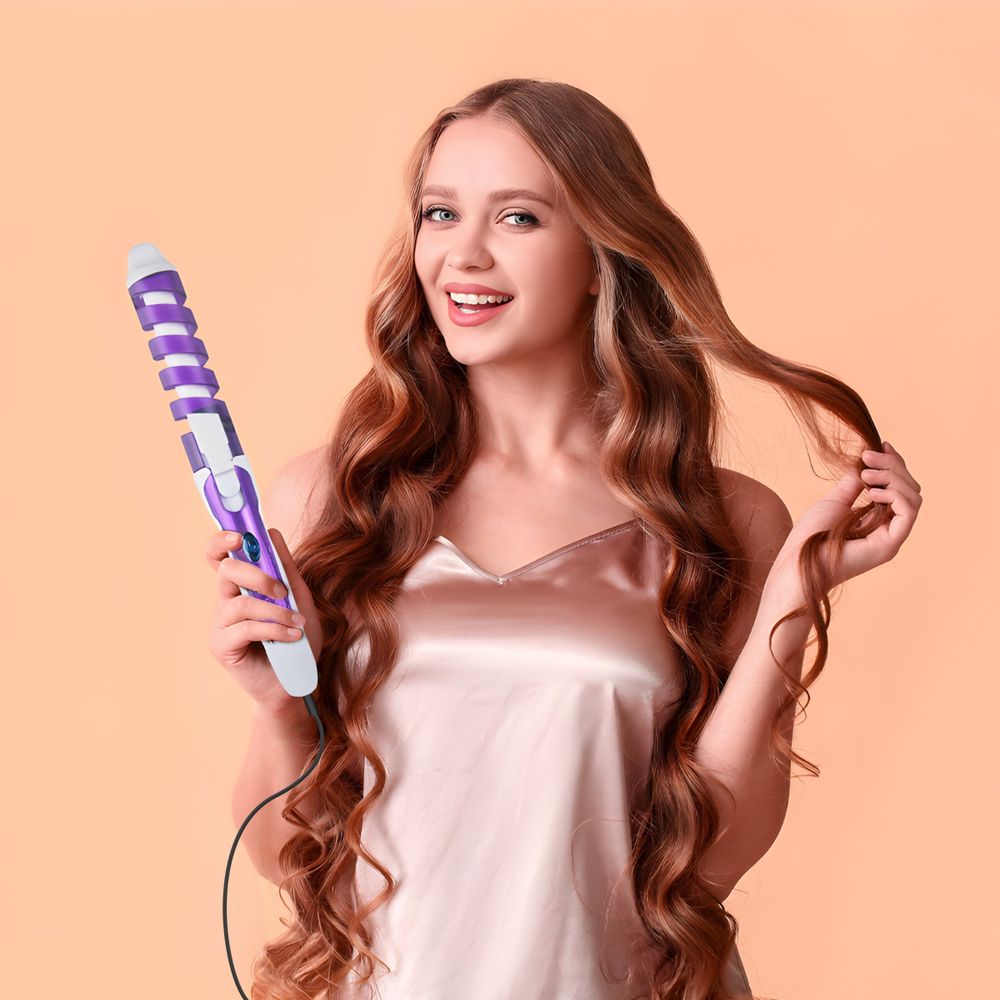 Lockenstab Keramik Lockenwickler Haar Rollen Styling Lockenstäbe Große und Kleine Locken Keramikbeschichtung Schnelle Erwärmung Curling Iron Wand Violett Retoo