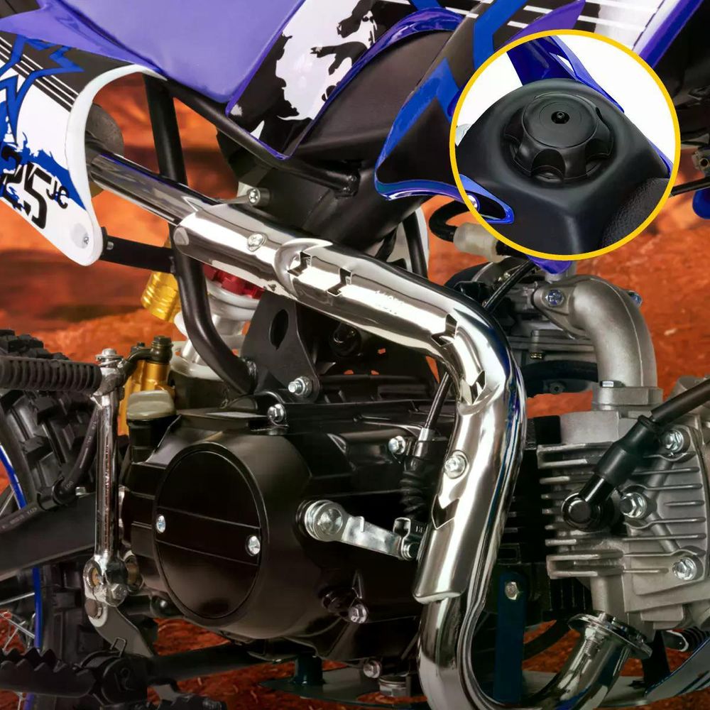 Actionbikes Motors Kinder Crossbike JC125 | Benzin Jungend Motorrad - Motorcross - Stollenreifen - Pocketbike - Dirtbike - Cross Bike (Blau)
