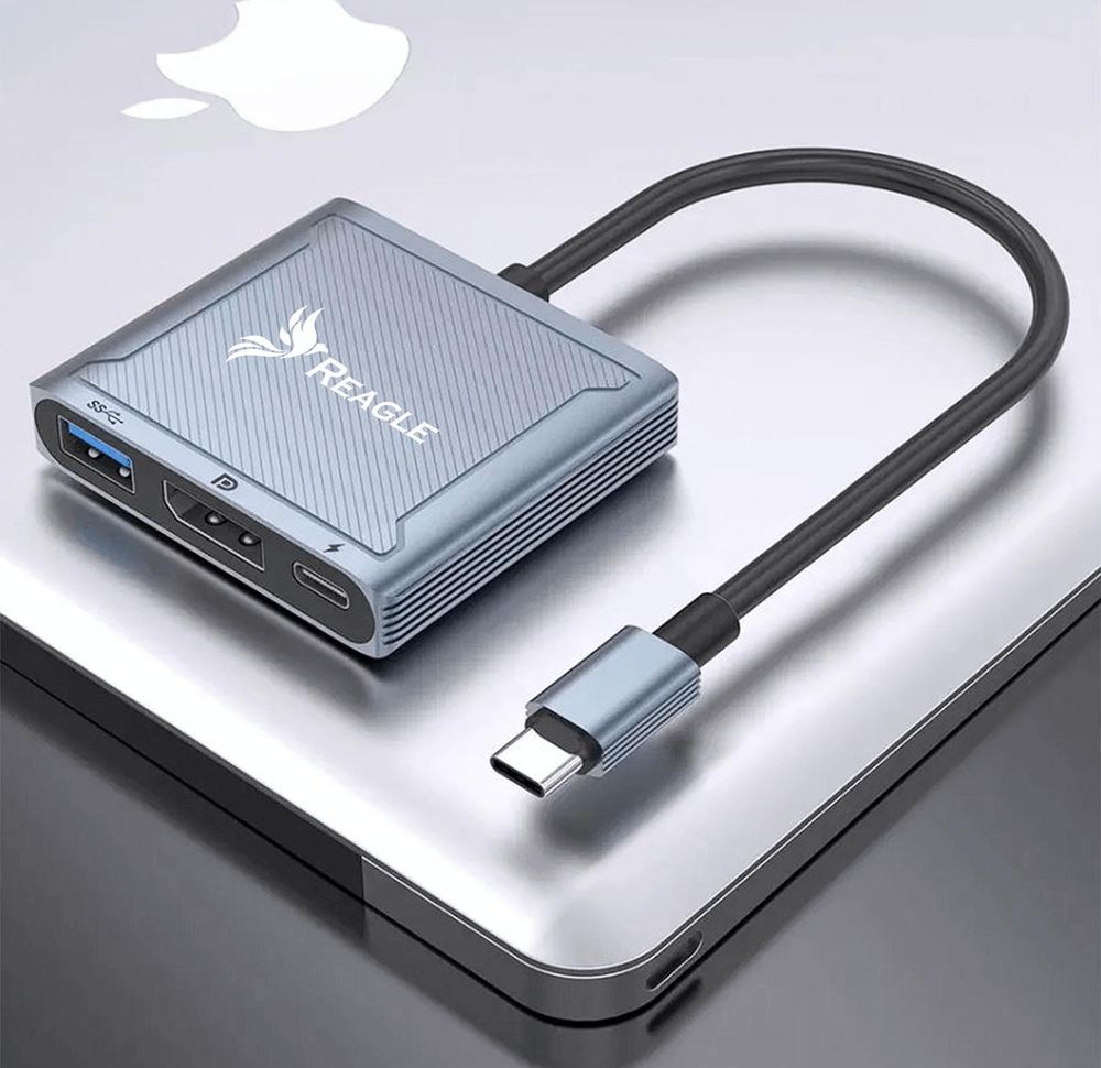 USB C zu DisplayPort Konverter 8K 60Hz Bildadapter mit PD 100W Ladefunktion für iMac Mac mini iPad Pro Windows PC Multiport Hub Reagle