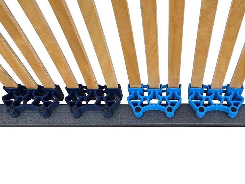 Detailaufnahme Kautschukkappen blau/schwarz