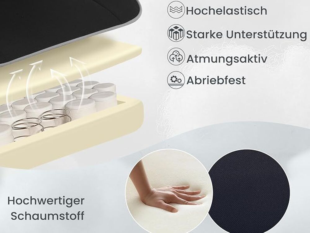 WOLTU Gaming Stuhl mit Taschenfederkissen, ergonomischer Drehstuhl, Netzstoff, Grau