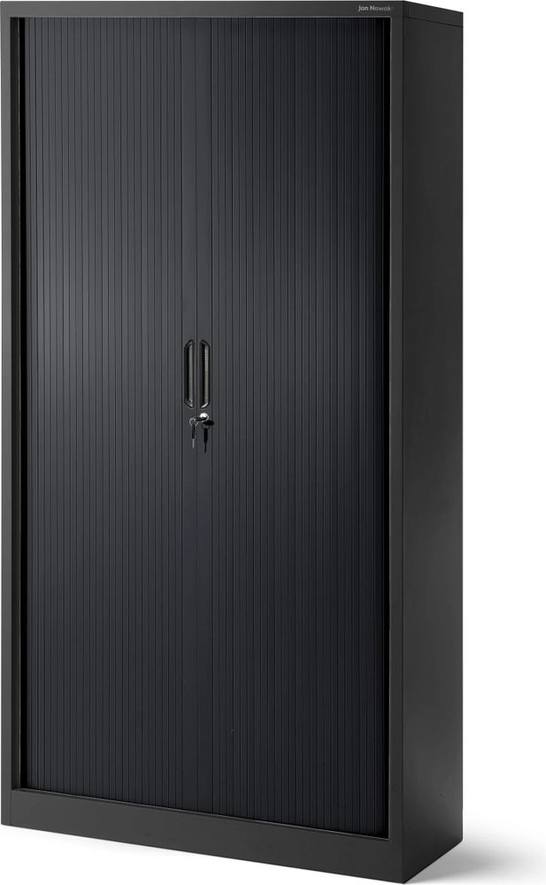 Rollladenschrank T001 Jalousieschrank Aktenschrank Büroschrank 4 Fachböden Rolltür abschließbar 185 cm x 90 cm x 45 cm, Farbe: Anthrazit