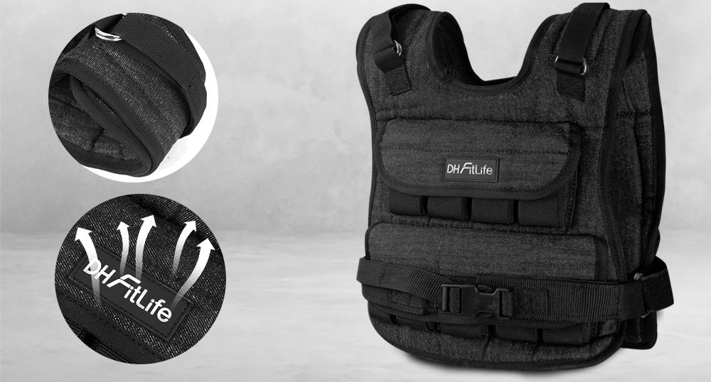 DH FitLife kamizelka obciążeniowa 10 kg – regulowana, kompaktowa i stabilna do treningu siłowego, biegania i fitnessu dla kobiet i mężczyzn