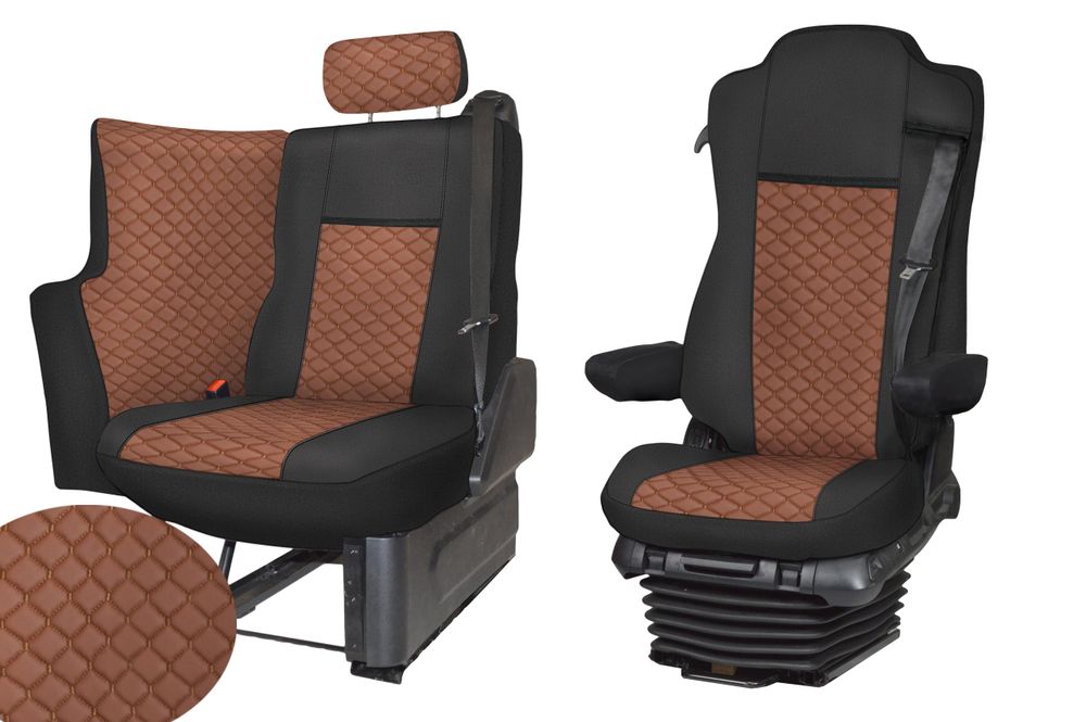 Beschreibung Sitzbezüge: Stilvoller Sitzbezug für Actros MP4/MP5 SOLOSTAR