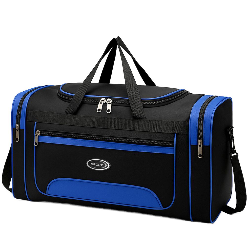 Sporttasche Sport Tasche Fitness 60 cm Reisetasche Fitnesstasche Gym Umhängetasche Arbeitstasche Damen Herren Jungen Mädchen Schwarz Retoo