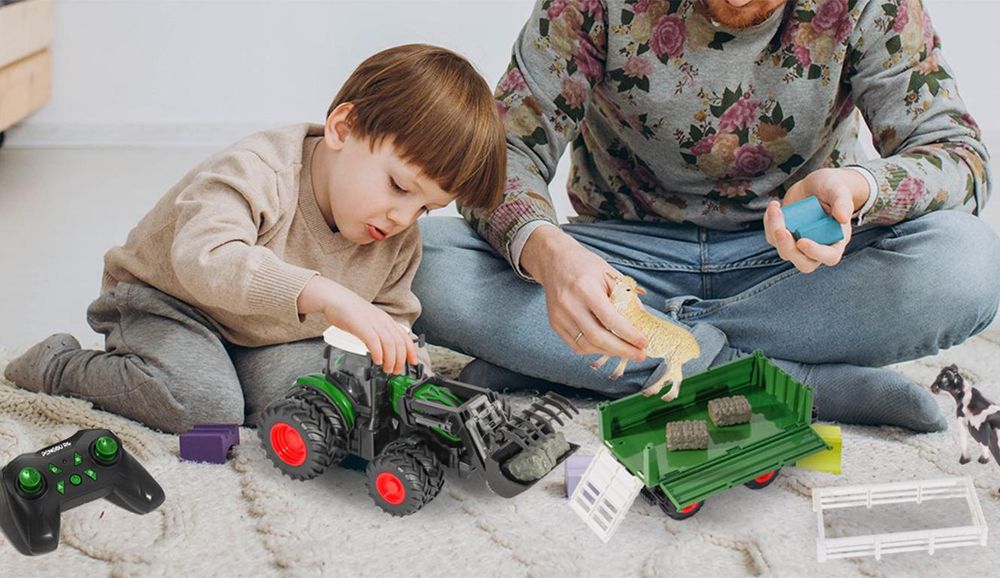 RC-Traktor Ferngesteuerter Traktor Ferngesteuert mit anhänger, Traktor Spielzeug