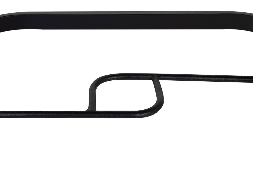 Avestar Quadratischer Garten-Bartisch 71x71x103 cm mit Sonnenschirmloch, Lattenrost-Tischplatte mit pulverbeschichtetem Metallgestell, Schwarz
