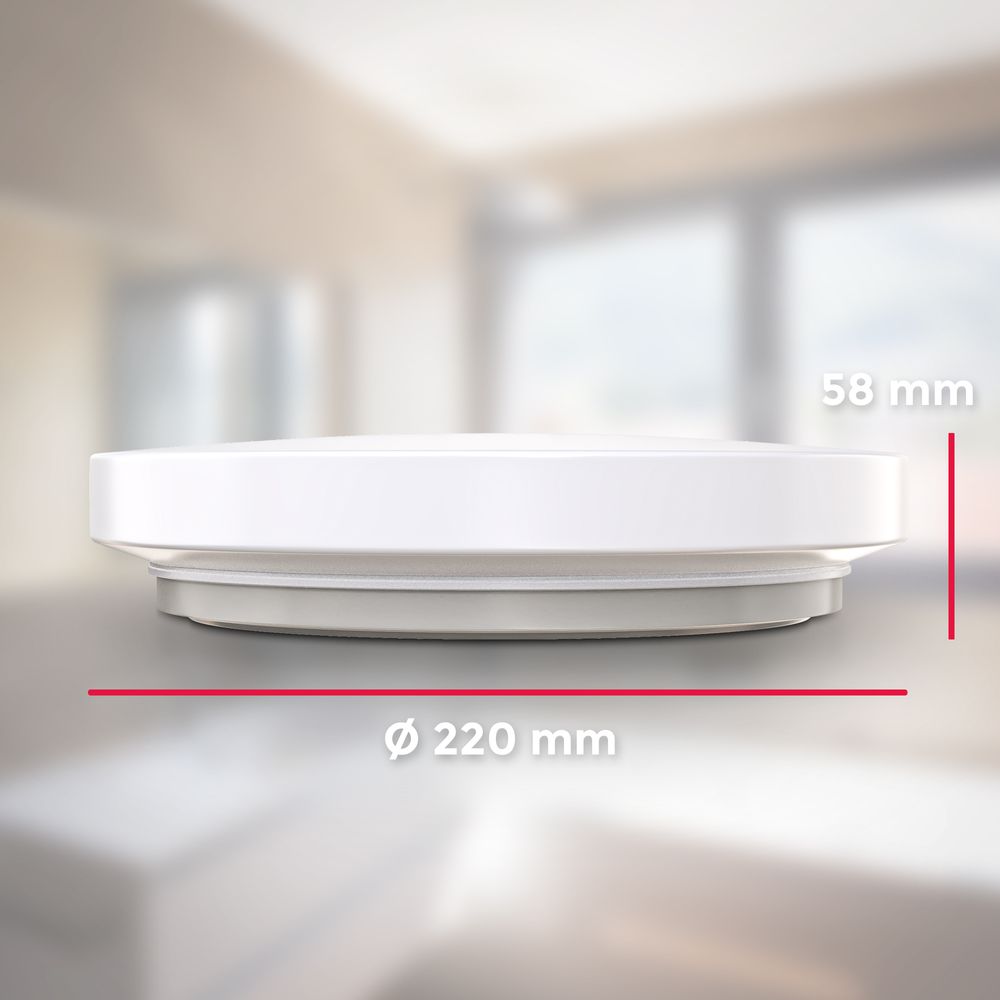 LED Deckenleuchte Bad Rund Deckenlampe 22cm Badezimmer Lampe IP44 Küche Weiß