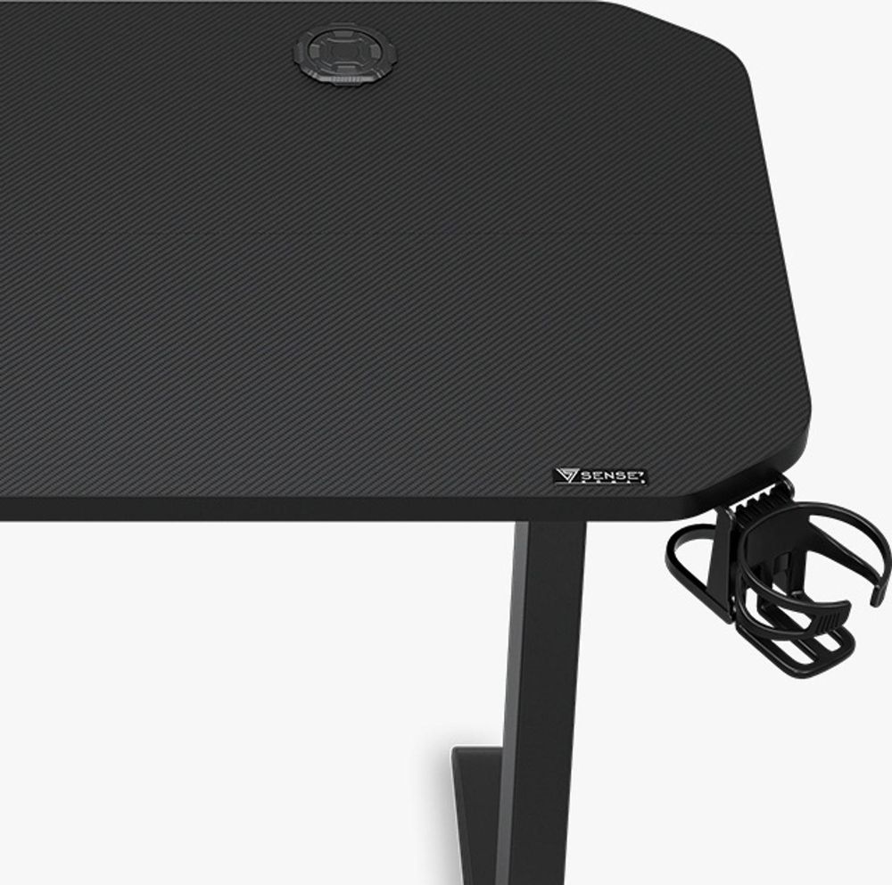 SENSE7 Nomad Basic – biurko do gier, 100 x 50 cm, biurko komputerowe, biurko dla graczy, małe biurko, stolik pod laptopa, do pokoju młodzieżowego, kolor czarny