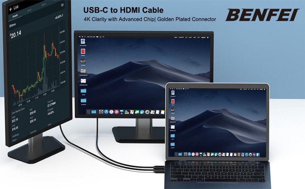 BENFEI Kabeladapter USB C auf HDMI Kabel 1.8m 4K 30Hz Adapter