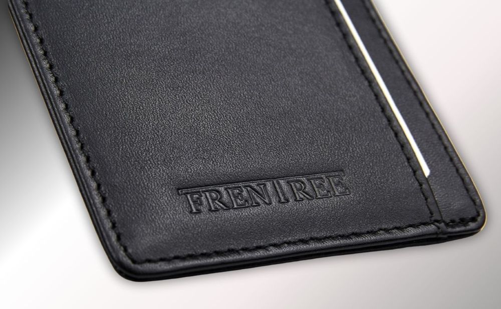 Frentree® Kartenetui aus Leder, minimalistisches Portemonnaie mit RFID Schutz und Sichtfenster, für EC Karten und Geldscheine, schlanke Geldbörse