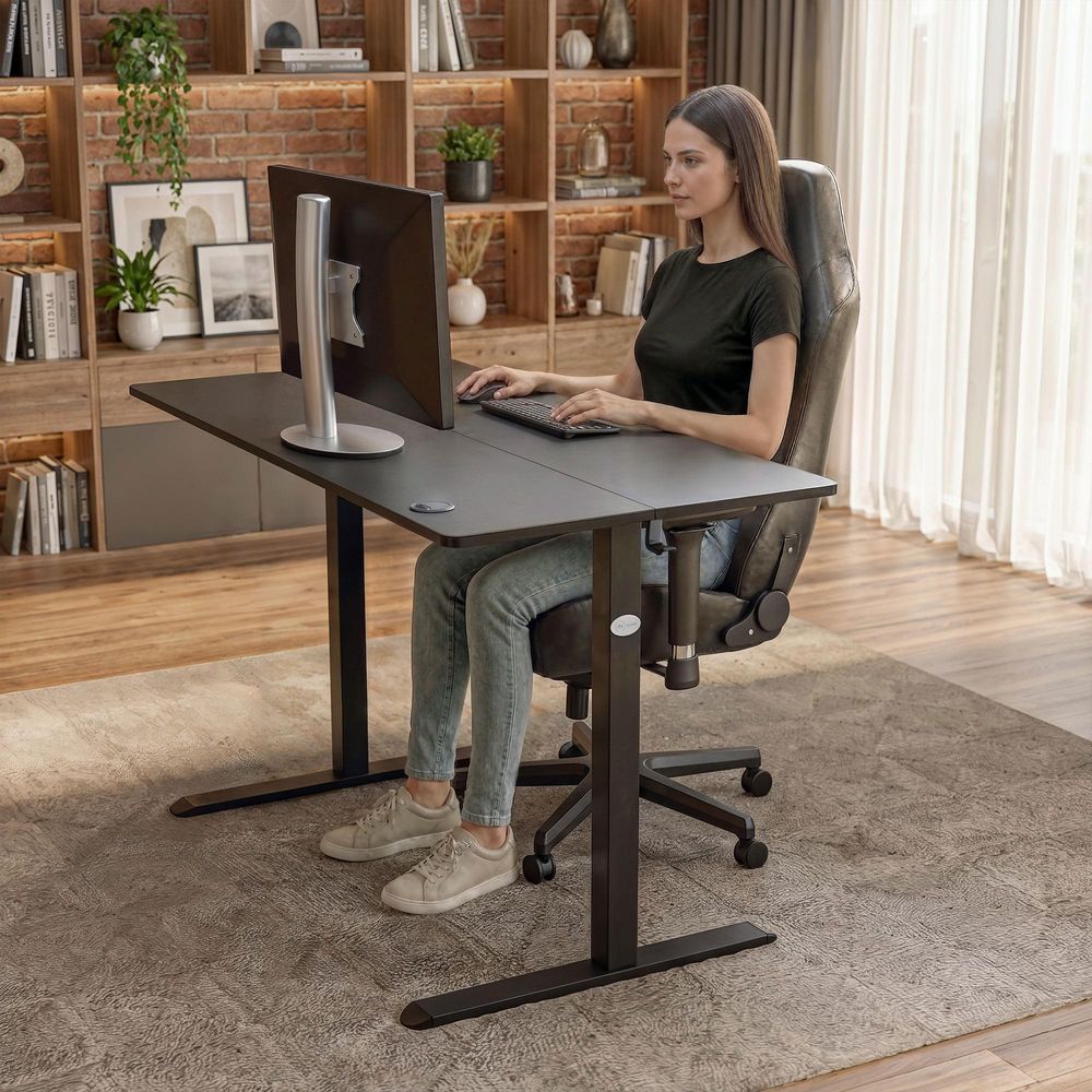di volio elektrický psací stůl 120 x 60 cm Lerici - černý