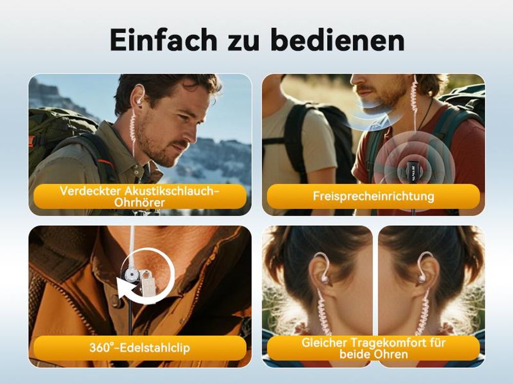 Retevis RT668 Funkgeräte, Lizenzfrei Walkie Talkie, Aufladbar Robust Walkie Talkies mit Headset, 16 Kanäle, VOX, für Freien, Biking, Camping, Wandern
