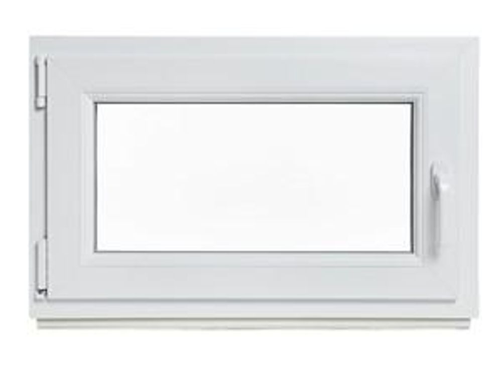 Kellerfenster Kunststofffenster weiß, BxH: 60 x 40 cm / 600 x 400 mm 3-fach Verglasung (32 mm) Dreh-Kipp inkl. Pilzkopfverriegelung, DIN Rechts (Griff Links)