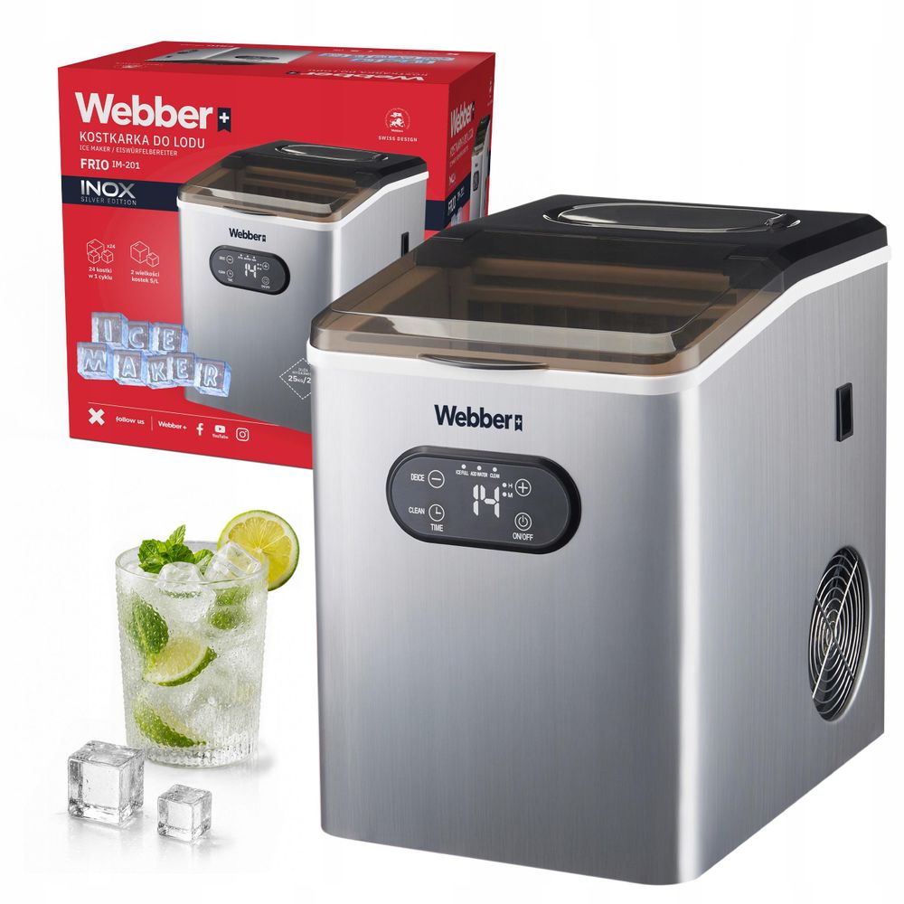 WEBBER FRIO IM-201 Eiswürfelmaschine in INOX Silver Edition