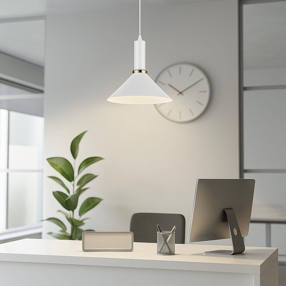 MasterLED Pendelleuchte Olena E27 Weiß Kupfer - Moderne Hängelampe für Küche & Esstisch - Metall Design