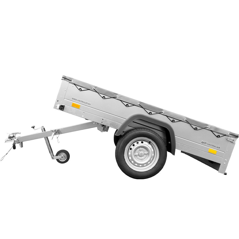 Anhänger Kipper Garden Trailer 230 KIPP [230 cm x 125 cm] mit Flachplane und Stützrad 750 kg