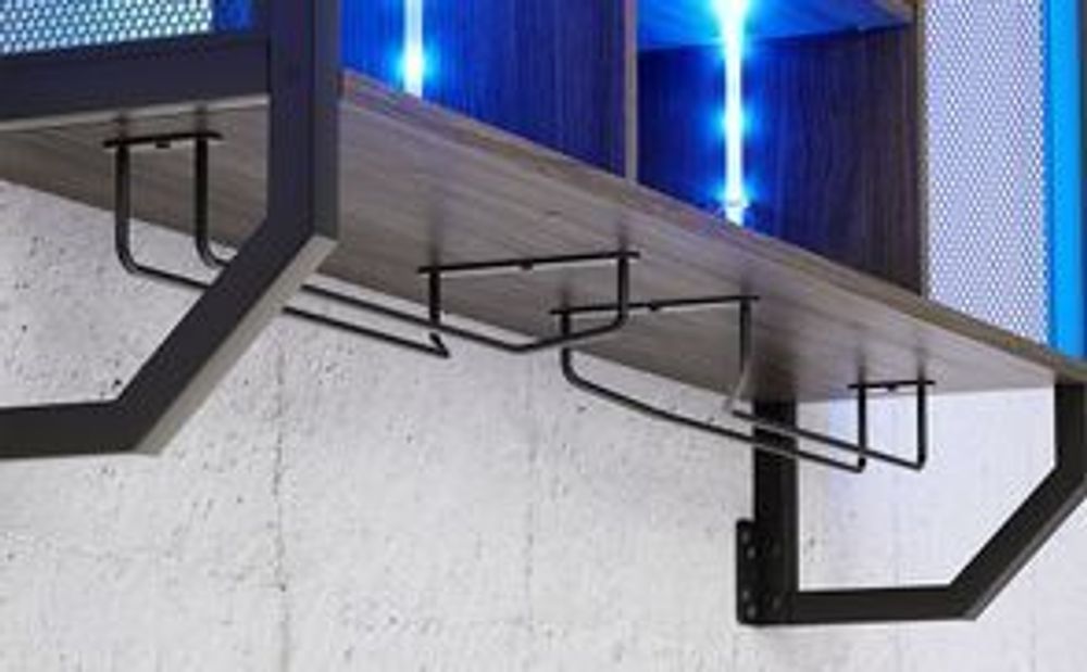 Weinregal Schwebende Wandregal Mit LED-Licht, mit Glasregal, Verstellbares Regal, 90*90cm Wandmontage Flaschenhalter für Bars, Weinkeller, Küche