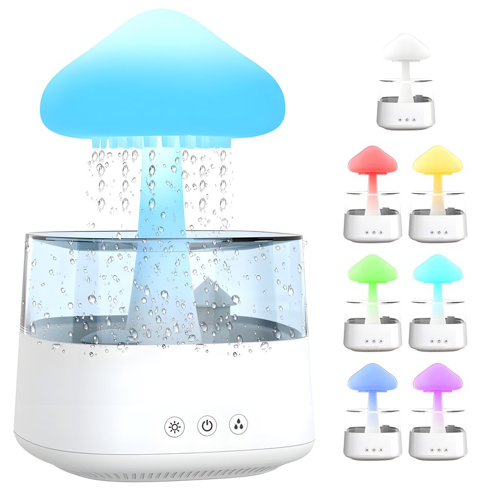 Luftbefeuchter Regenwolken Regenwolken-Nachtlicht Aromatherapie-Diffusor 7 Farbwechsler für Home Office Zimmer Retoo