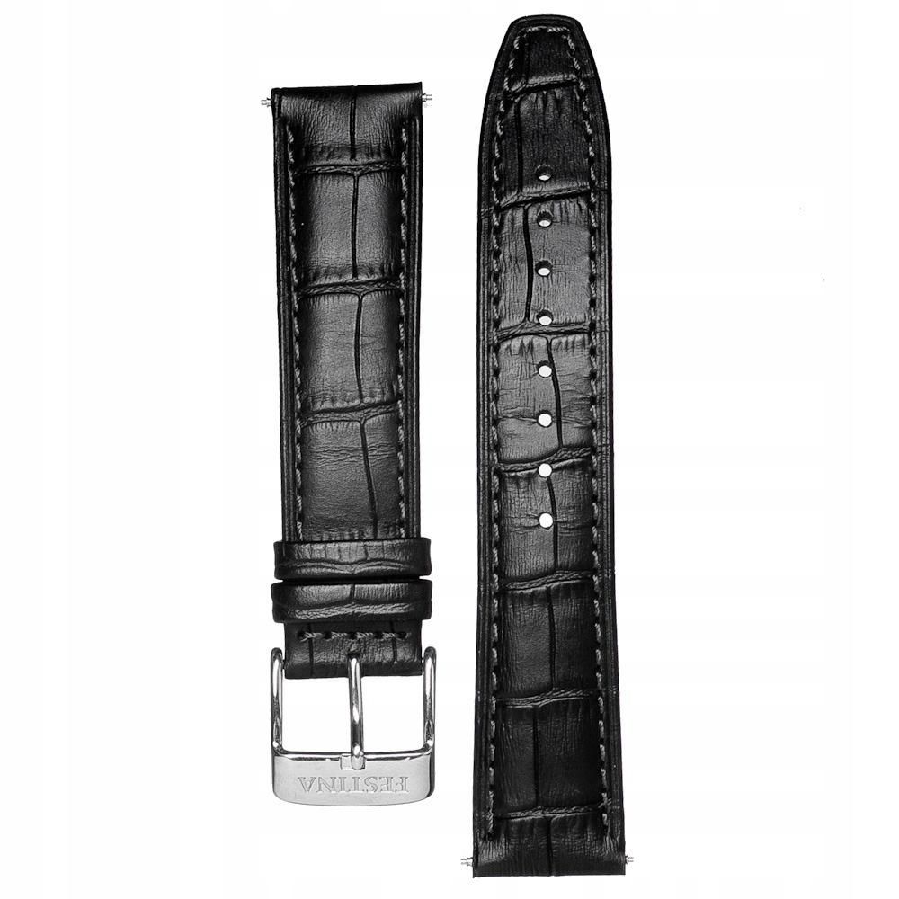 Lederarmband Für Smartwatch 22Mm Universal Schwarz + Federsteg