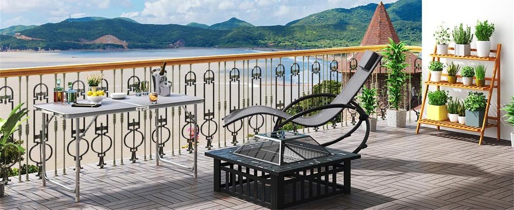 WOLTU 12er-Set WPC Terrassenfliesen Terrassendielen Holz-Optik 30x60cm, Fliese Bodenfliese Klickfliese Bodenbelag Anthrazit