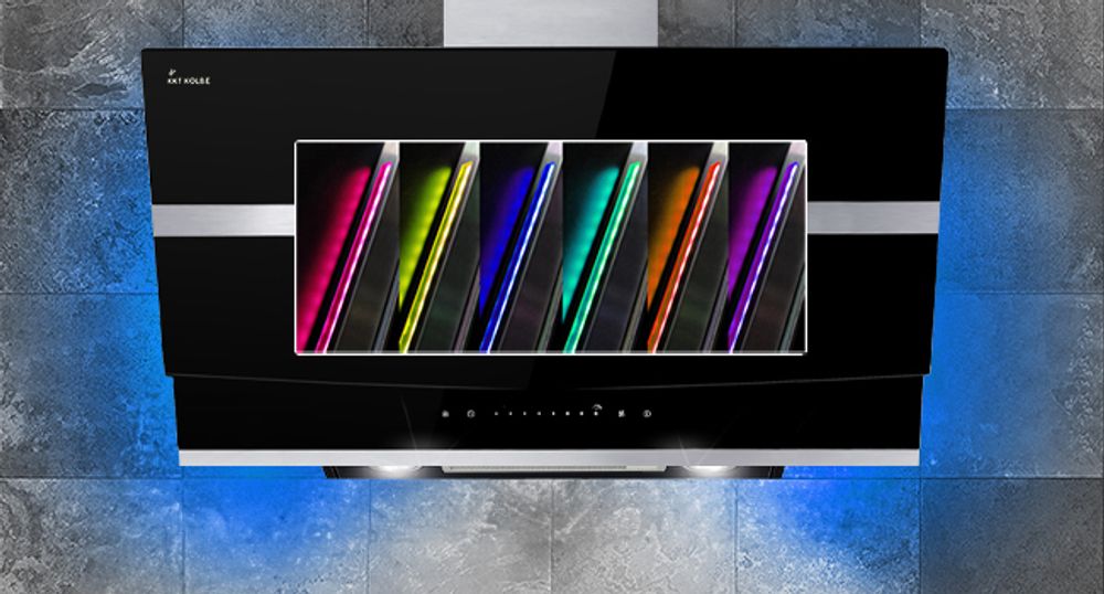 RGB- und LED-Beleuchtung der Wand-Dunstabzugshaube HERMES8005SM